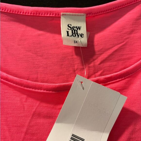 NWT Sew In Love Neon Pink Slinky Blouse - Picture 2 of 2